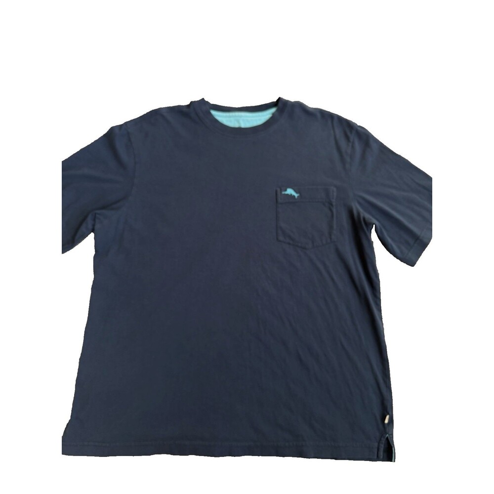 Tommy Bahama Navy Embroidered Pocket Supima Cotton T Shirt Men’s Size L